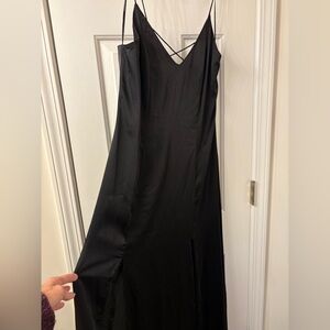 Cotton Candy Black Satin Dress